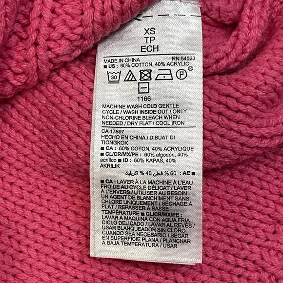 Womens Cable Knit Sweater Size XS Fall Pink Winter Warm Casual Pullover - Picture 6 of 6